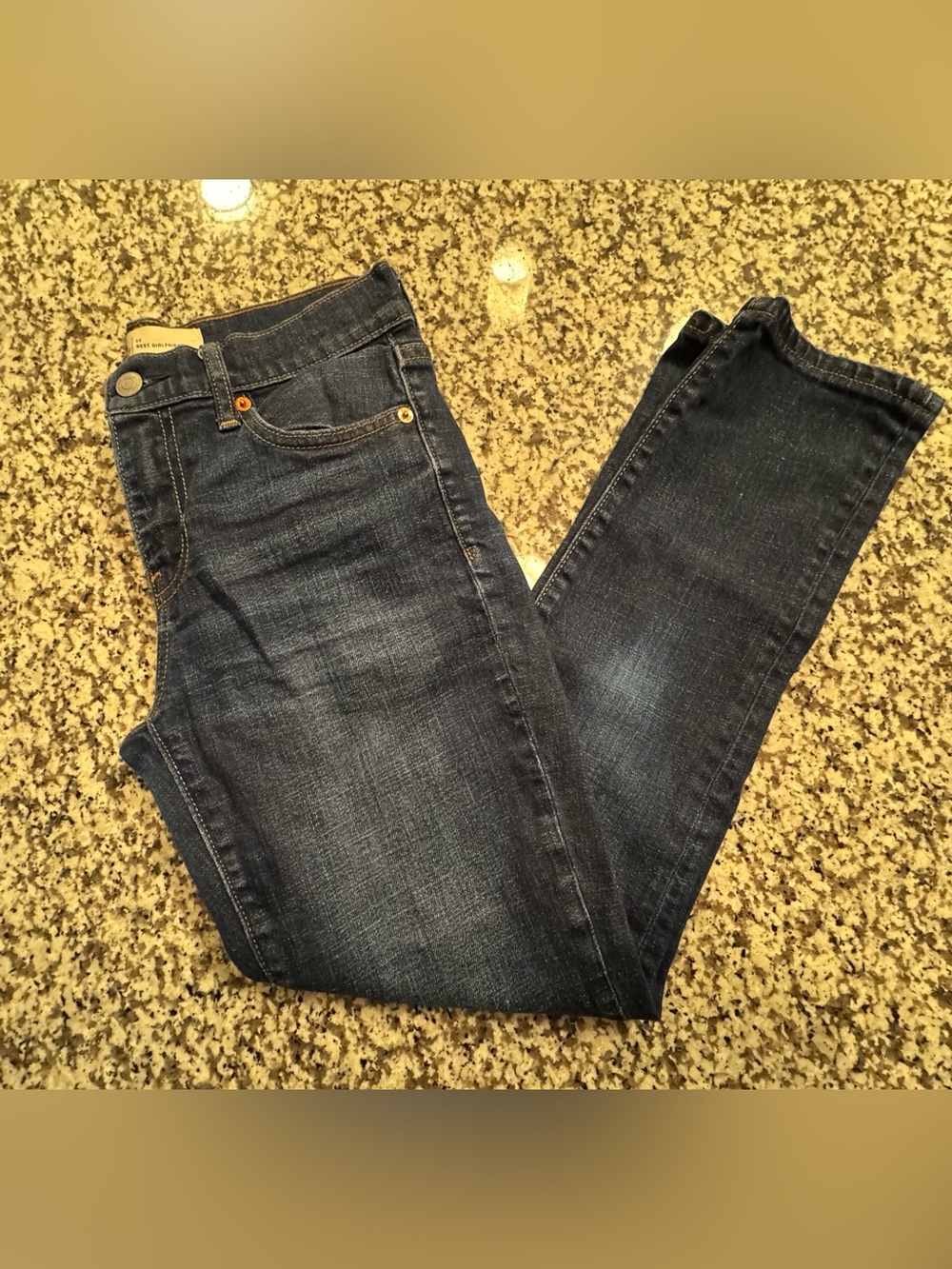 GAP Dark Blue Denim Jeans with Gold Stitching
